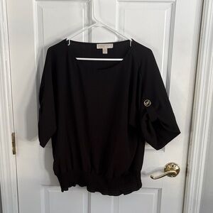 Michael Kors Black Blouse with Button Accent